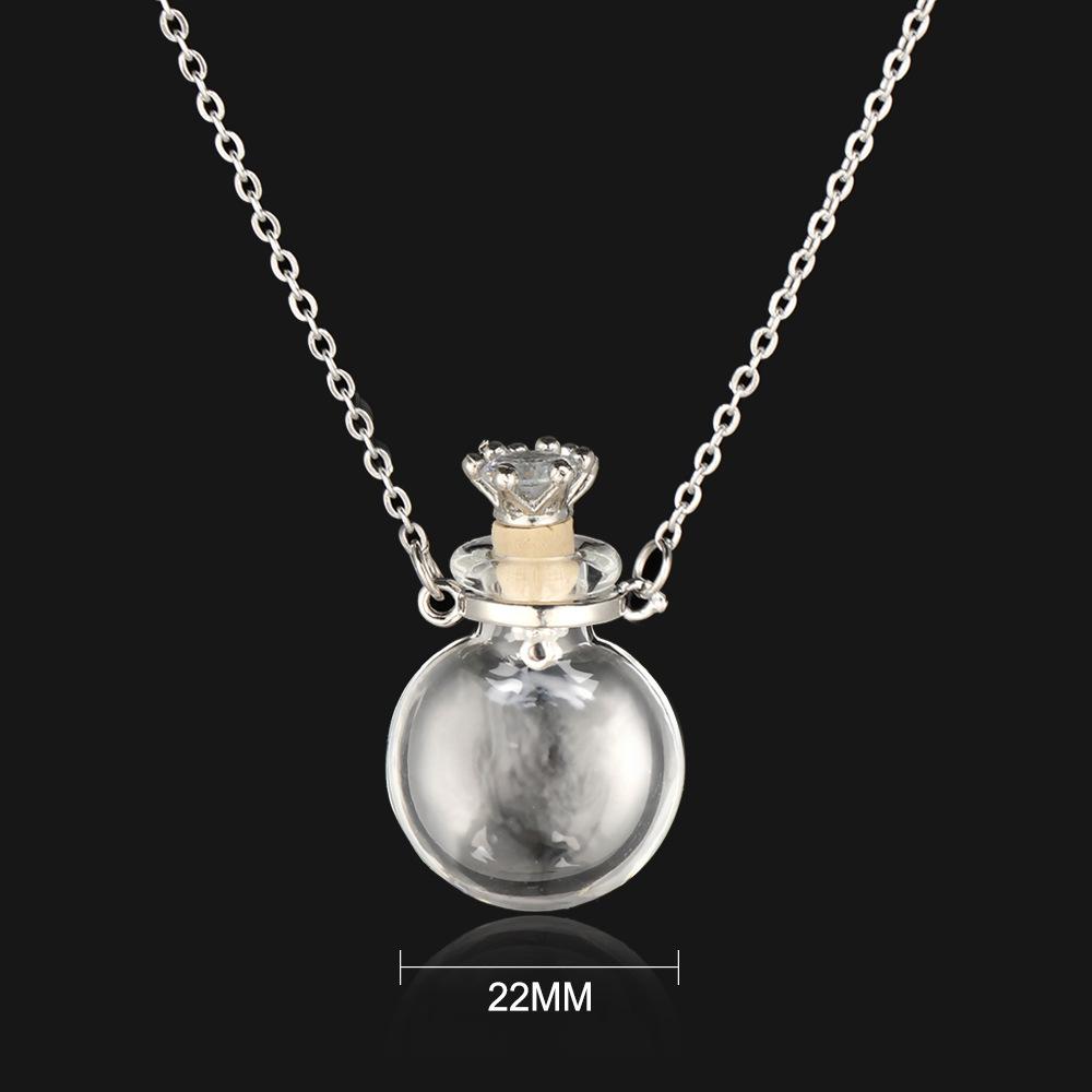 Openable Glaze Vial Pendant Necklace Water Drop Heart Steel Chain Keepsake Jewelry Gift Perfume Mini Bottles Jewellery Necklace