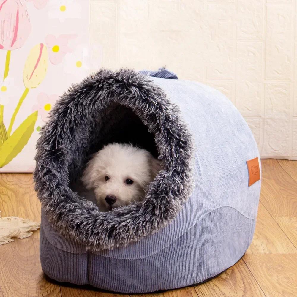 Neu Tiefer Schlafkomfort im Winter Katzenbett Kleine Matte Korb Kleine Hundehütte Produkte Haustierzelt Gemütliches Höhlennest Innen-/Haustierbett