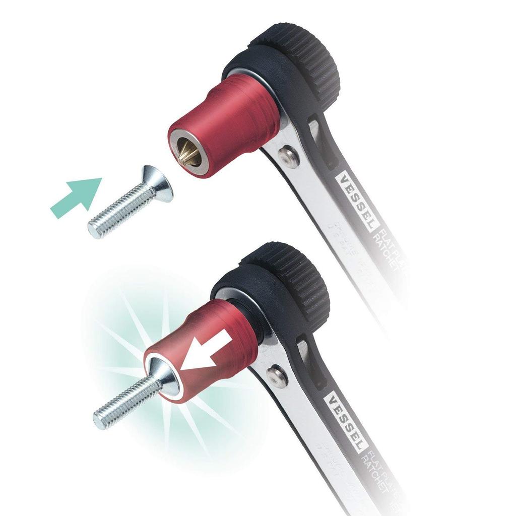 VESSEL Torx Plåtskruvspärrsmejsel Skruvfångarbits (10 Ingår) TX-12MC