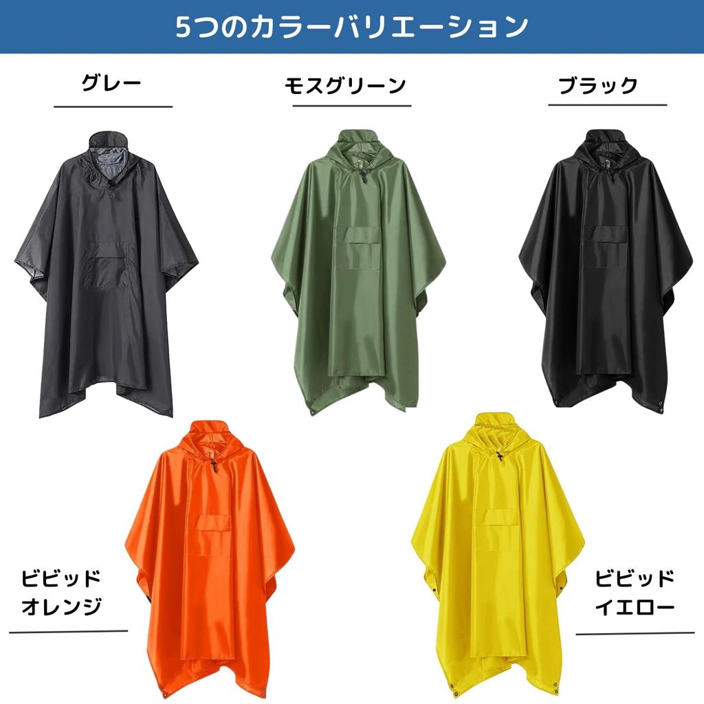 Sorvi Regenschutz für Herren und Perfekt für Draußen und Leicht mit Taschen und Aufbewahrungstasche Poncho, 3-Wege Damen, Pendeln, Schule, Aktivitäten,