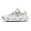 Slip Resistant, Abrasion Resistant, Breathable Low Top Chunky Sneakers Women's White Gray 122538888R-1