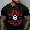 Unisexs Motivational Gym T Shirt All Progress Takes Place Outside The Comfort Zone Kettlebell Workout Bodybuilding Fitness