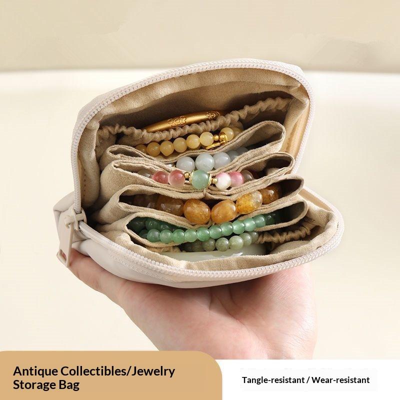 6-Layer Jewelry Storage Bag, Pu Jewelry Pouch Bags For Watch Bracelet Rings Earring Crystal, Portable Travel Jewelry Case