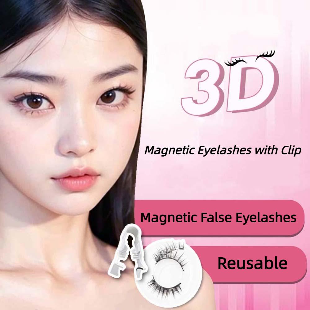 Magnetische Magnetische Wimpern mit Clip Kleberfreie Falsche Wimpernbüschel Mädchen