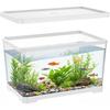 Acquario di Plastica da 2 Galloni con Foro di Scarico - 30x19x17cm Acquario Rettangolare Piccolo Antirottura per Pesci Betta & Guppy - Terrario Trasparente da Scrivania