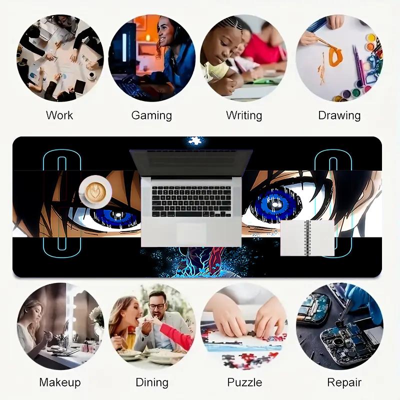 1Pc Eyes Future Gaming Mouse Pad Keyboard Desk Mat Non-slip Rubber Lock Edge Waterproof Computer Mousepad for Office Home Decor Y1439