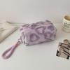 Large Capacity Plush Makeup Bags Toiletry Bag Travel Cosmetic Storage Bag Portable Love Print Organizer Pencil Case Cute Clutch Pouch