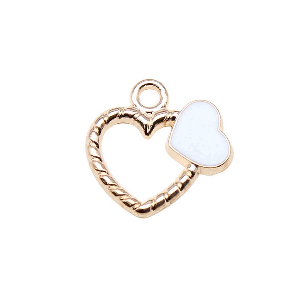 Love Heart Enamel Charms Multi Color Pendants For Romantic Jewelry Component