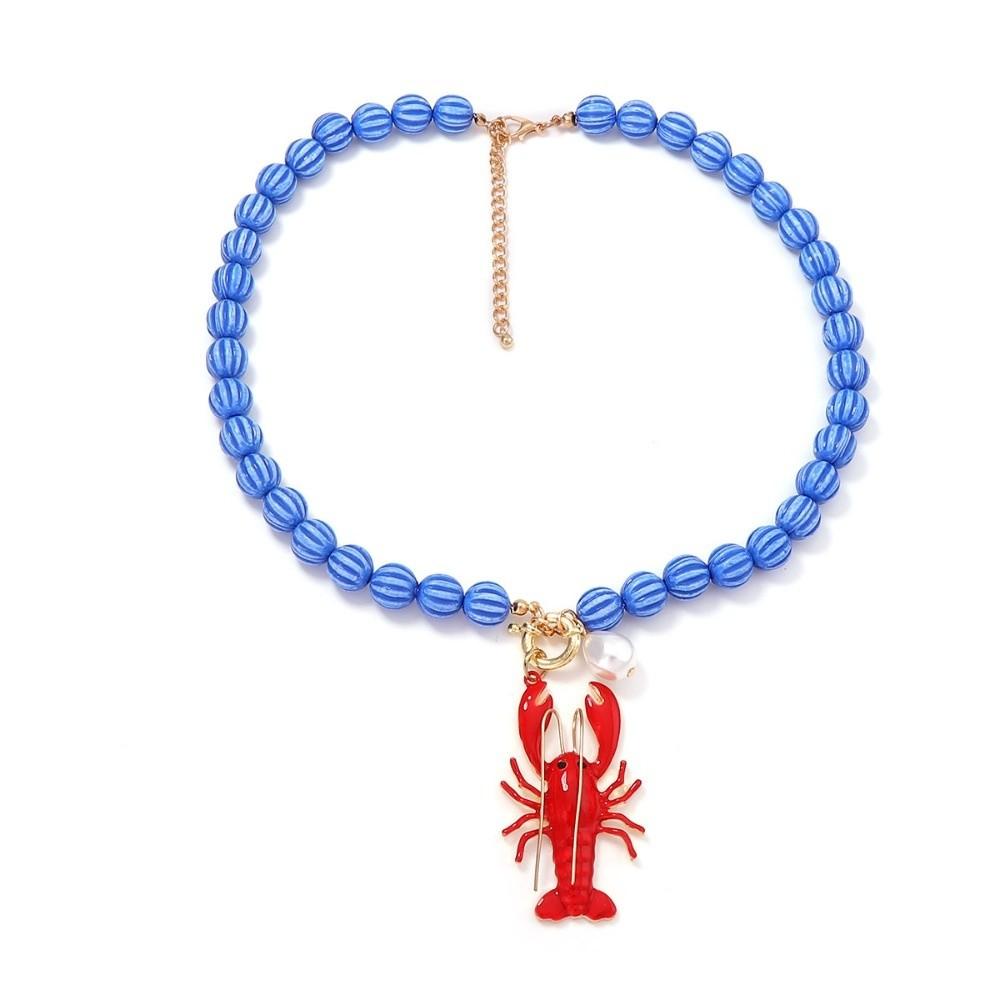 Collana di Perline Colorate Ciondolo Granchio Ciondolo Aragosta Collana a Tema Marino Ciondolo Stella Marina Collana con Ciondolo Gioiello Regalo