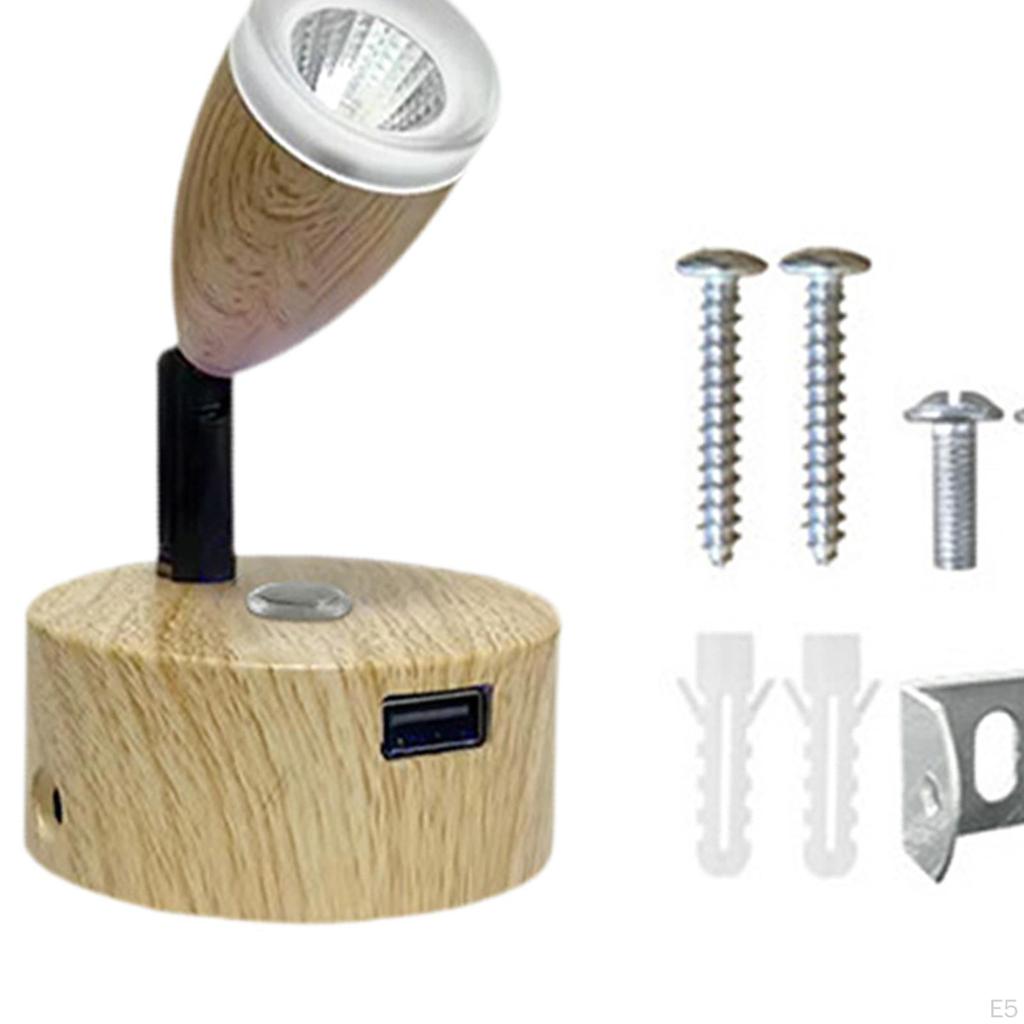 Aluminum LED Bedside Reading Lamp with USB Port And Brightness Adjustment Flexible Adjustable