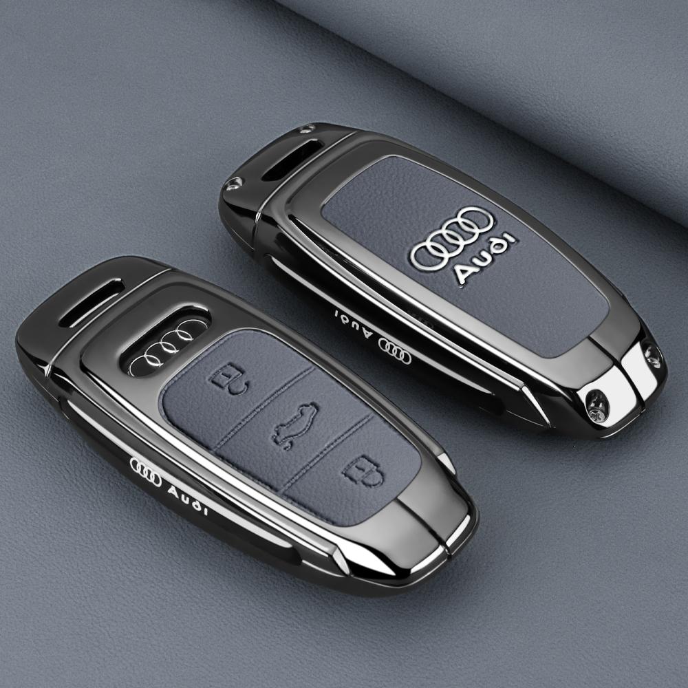 Leder Schlüsseletui Schale Schnalle Auto Schlüsselhülle für Audi A3 A4 B9 A6 A7 4K A8 E-tron Q5 Q8 C8 D5 SQ8 Auto Fernbedienung Schale