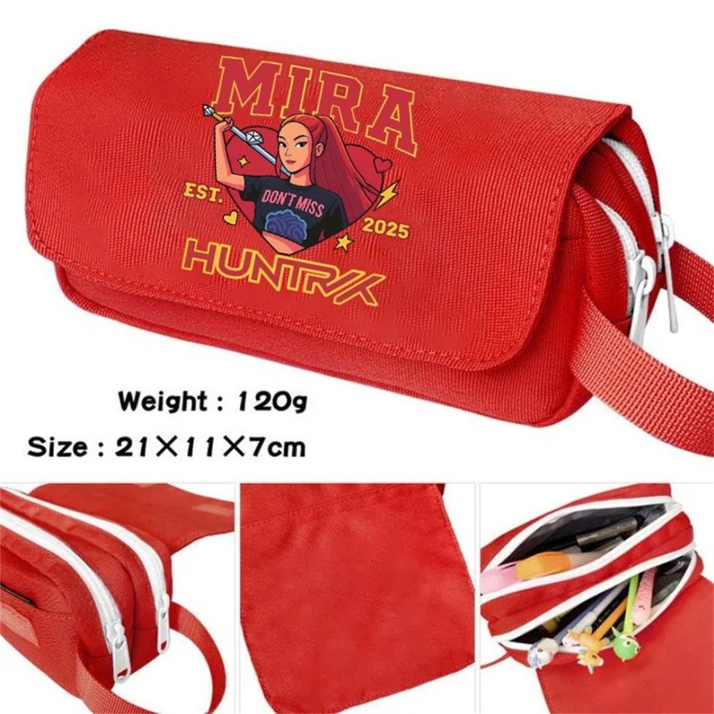 Cartoon Print Large Capacity Double Layer Portable Pencil Bag, Stationery Bag For Primary And Secondary School Students