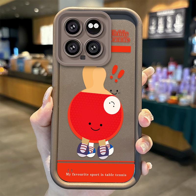 Cute Table Tennis Cartoon TPU Phone Case for XiaoMi 14 13 12 11T Pro 13 12 11 Lite Poco F6 F5 X5 X3 Pro Silicone Shockproof Case