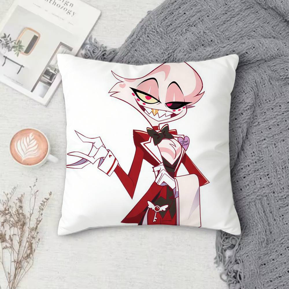 

Hazbin Hotel HH Dark Comedy Adult Animation Doublesided Printed Square Decorative Cushion Cover for Sofa Living Room Home Decor 30x30 cm