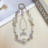 Dream Crystal Round Bead Dual Chain Fish Tail Phone Lanyard For Women And Men