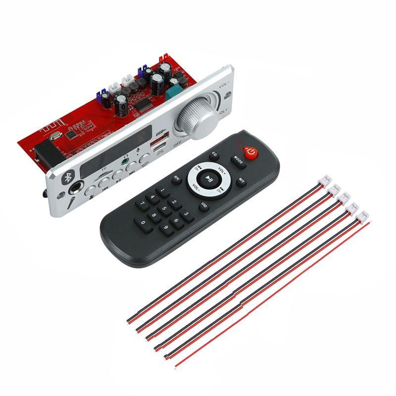 

ABNR 1 Set Bluetooth MP3 WAV Decoder Board Kit 80W Amplifier Handsfree Car Audio Microphone USB TF FM Radio Mp3 Player Speaker D серебряный