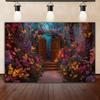 Dreamy Fairy Tale Forest Background, Natural Jungle Forest Wonderland Magic House, Children Birthday Party Photography Backdrop