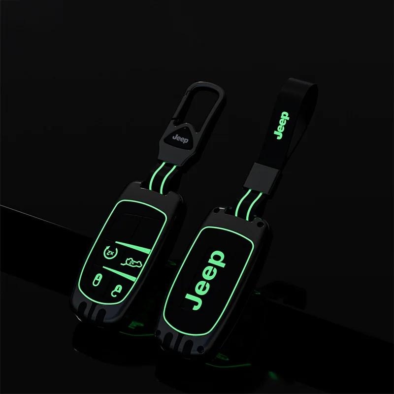 Pour Jeep Alliage de Zinc Silicone Housse de Clé Intelligente de Voiture Pour Jeep Renegade Wrangler Patriot Grand Cherokee WK2 KL Compass Libert