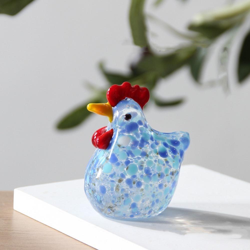 Mini Crystal Rooster Statues Home Decor Cock Miniatures Small Turkey Sculpture  Kids Gift