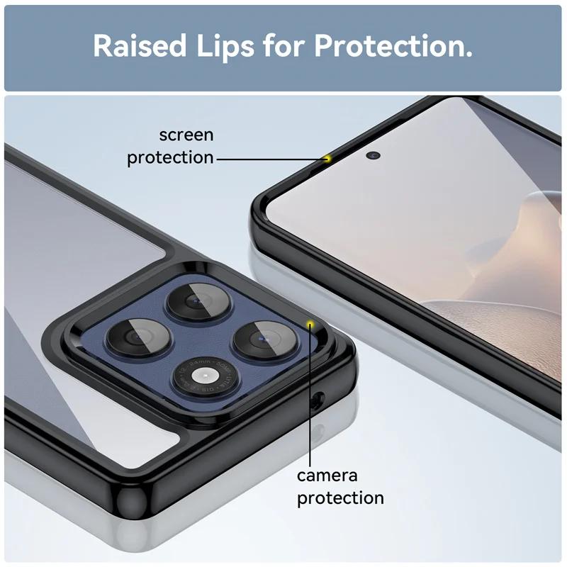 For Moto Edge 60 Fusion 60S 60Pro Hard PC Transparent Case For Moto Signature 70 Ultra TPU Candy Color Frame Shockproof Bumper