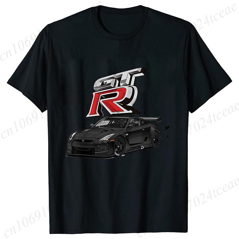 New Fashion Tees Shirt Short Sleeve Men Women Clothing Crewneck Loose Tops Japanese Car Drift Race Car R35 Graphics T-shirts