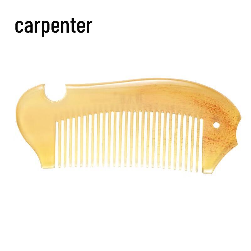Tan Mujiang Ox Horn Scalp Massage Comb