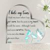 2D Flat, Heart-Shaped Memorial Sympathy Gift Acrylic Desk Decor Plaque, Suitable for Wall Decoration, Porch, Room, Villa, Accents Home, Hallway, or Wo