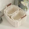 Cotton Rope Woven Storage Basket with Handle Sundries Cosmetic Storage Box Toys Snack Desktop Makeup Organizer Cotton Baskets