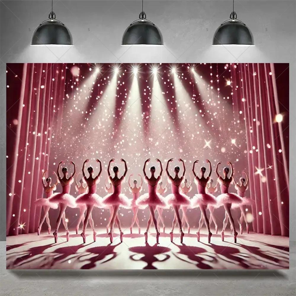 

BEPAN Pink Elegant Ballerina Girl Theme Party Background Girls Birthday Party Decoration Background Baby Shower Supplies Photography Vinyl--W120xH80cm