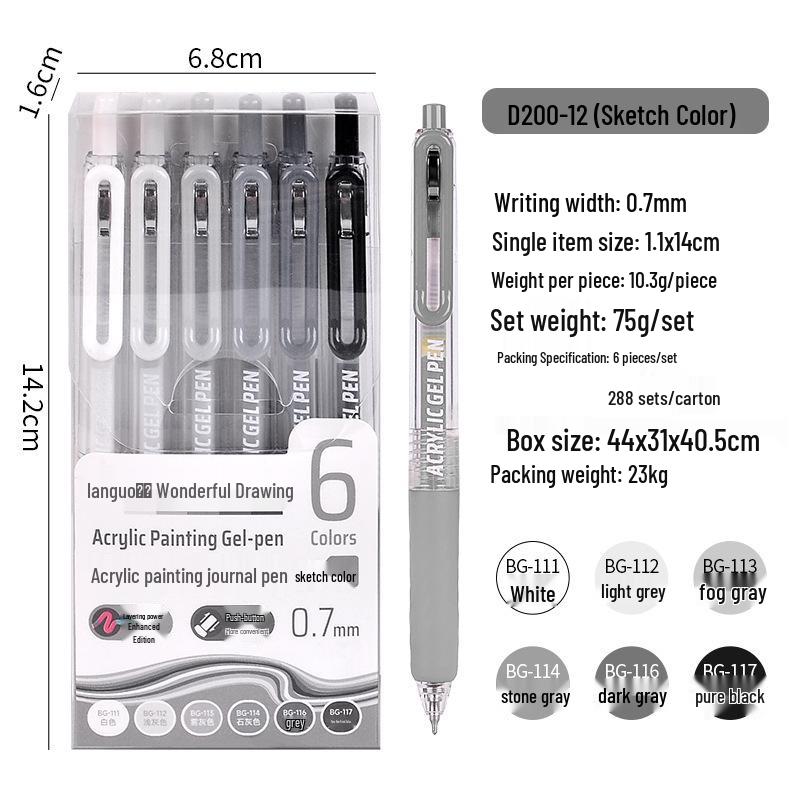 90-Color Blue Fruit Acrylic Paint Pen, 0.7mm Large Capacity Hand-Press Student Journal Marker
