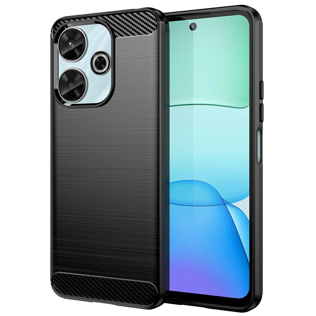 For Xiaomi Redmi 13 4G/13 5G/Poco M6 4G/Note 13R 5G/Poco M6 Plus 5G Case Carbon Fiber Texture TPU Brushed Phone Cover