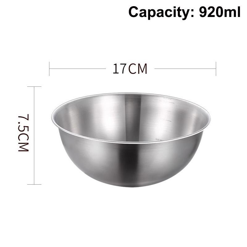 

1Pc Stainless Steel Bowl Set with Scale Large Capacity for Cooking Baking Food Storage Home Kitchen Essentials Mixing Bowls