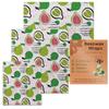 Set da 3 Pezzi Involucri Alimentari in Cera d'Api Riutilizzabili Cotone Biologico Eco-friendly Panno Cerato Sostituto della Pellicola di Plastica Domestica Lavabile Modello Limone
