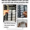 Opening Hours Sign,Business Hours Indicator,Store Hours Plaque,Hours of Operation Door Supplies for Business, Changeable Store Time Mark with