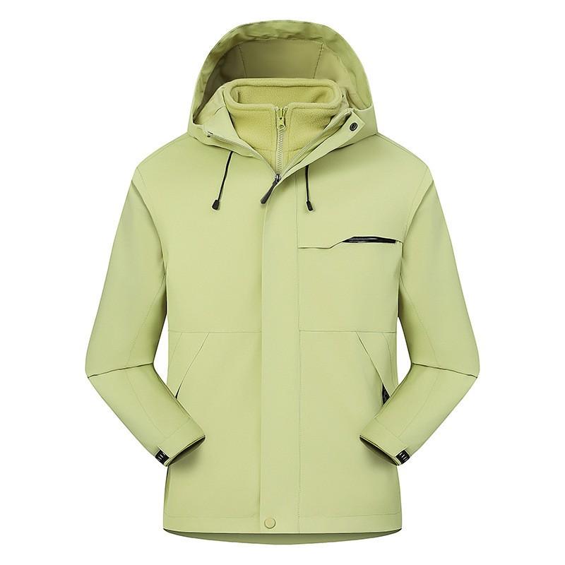 Unisex 3-in-1 Waterproof Windproof Outdoor Jacket With Removable Fleece Liner Hiking Climbing Fall Winter