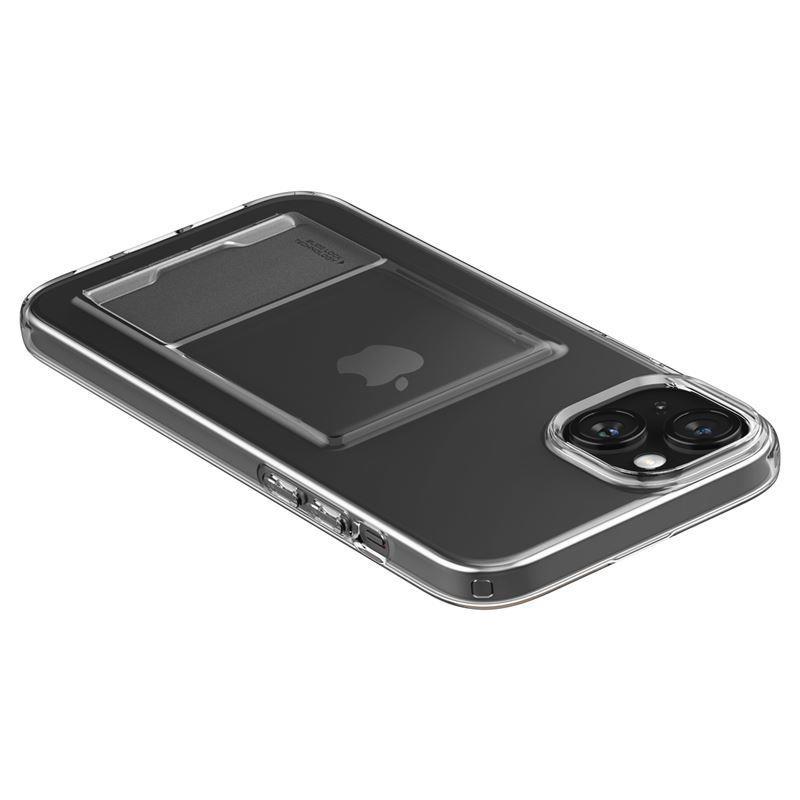 Spigen Crystal Clear pouzdro se slotem na karty pro iPhone 15 Plus - Průhledné