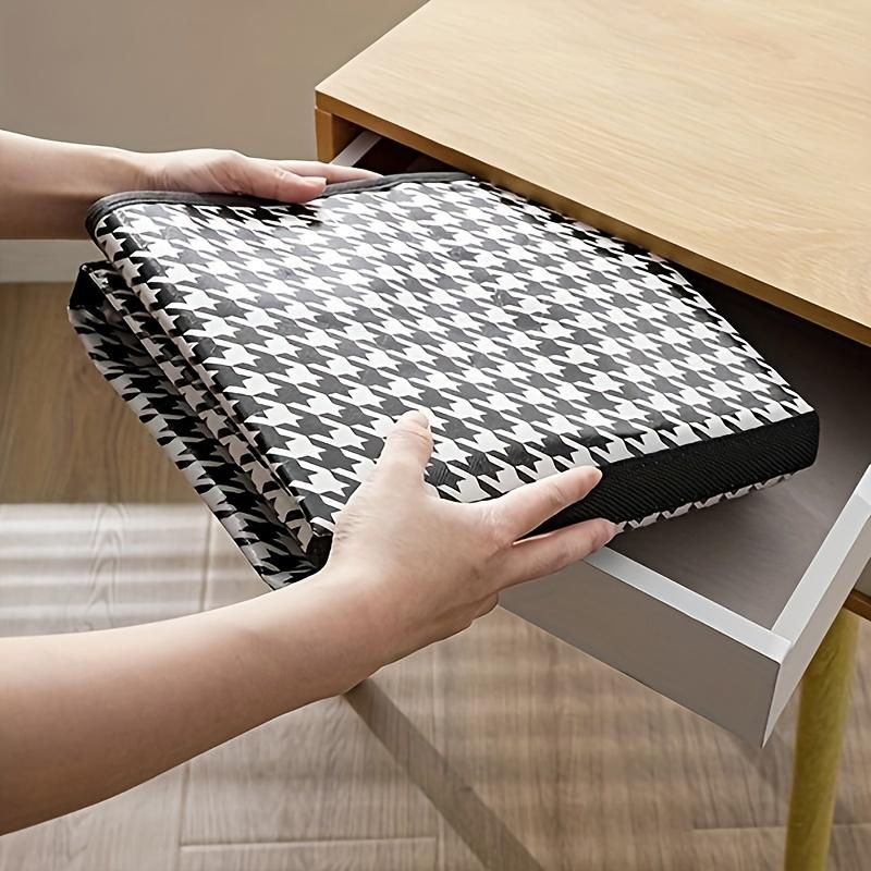 Large Houndstooth Storage Bag, Heavy Duty Foldable Tote with Zipper & Handles for Moving, Packing, Shopping