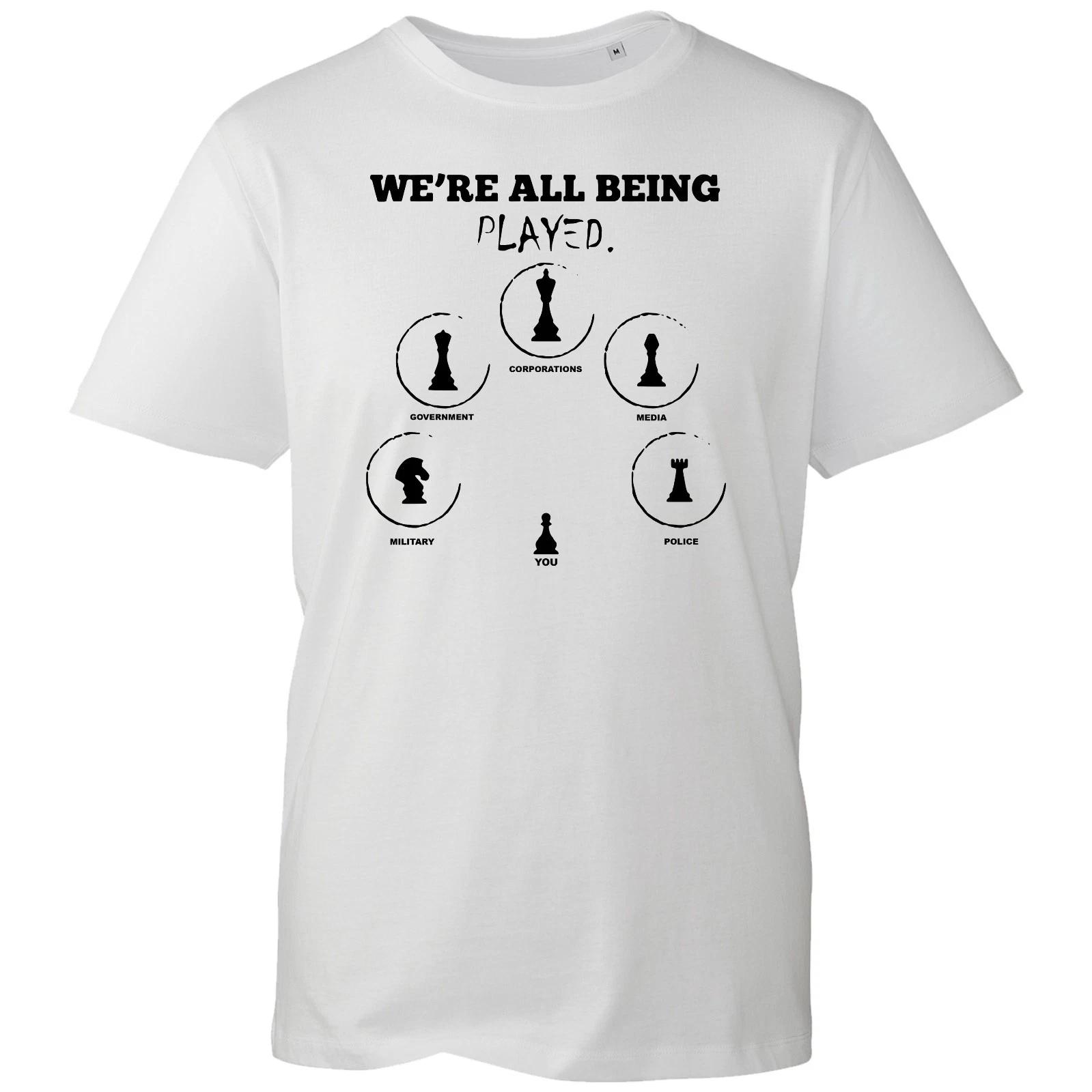 Chess Lover Graphic T-Shirt, Novelty We Are All Being Played Funny Gift Tee S