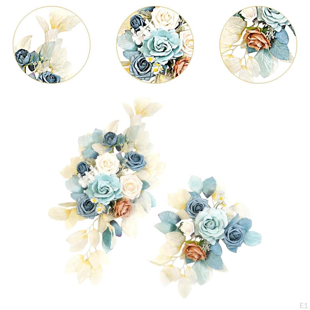 2 Pieces Floral Swag for Wedding Arch with Artificial Flowers