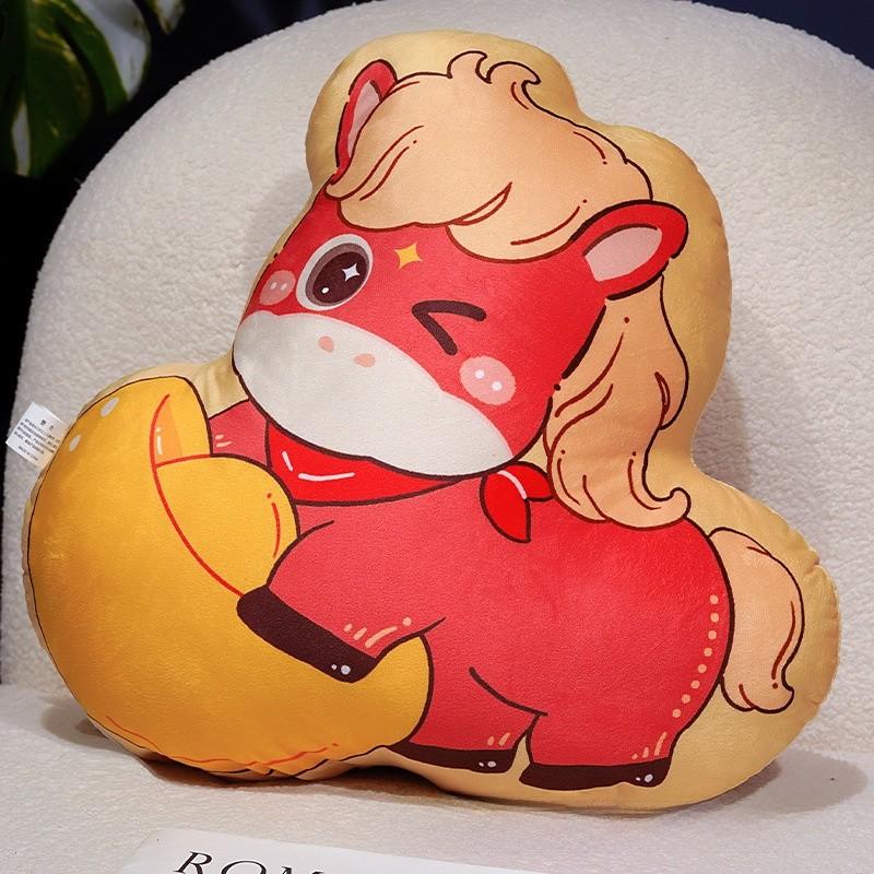 

Horse Year Spring Plush Cushion With Pp Cotton Fill For Home Decor And Gift Style A