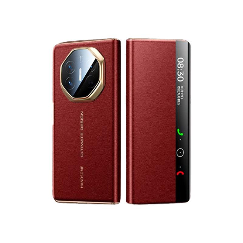 

Подходит для чехла для мобильного телефона Huawei Matex5, откидной, мгновенно превращающийся в необыкновенного мастера, смарт-окно, объектив, полностью закрывающий, мужской кожаный чехол Huawei Mate X5