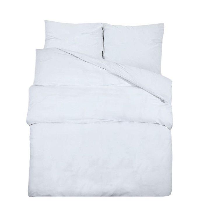 Housse de couette - Blanc - Microfibre - 260x240 cm - Standard 100 OEKO-TEX - 2 taies d'oreiller