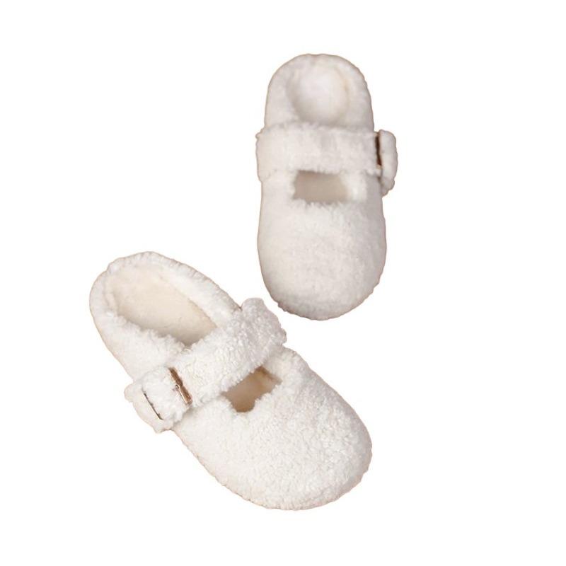 Baotou fluffy shoes for women outside, winter new warm and plush lazy thick-soled muffin, half-towed cotton slippers for women
