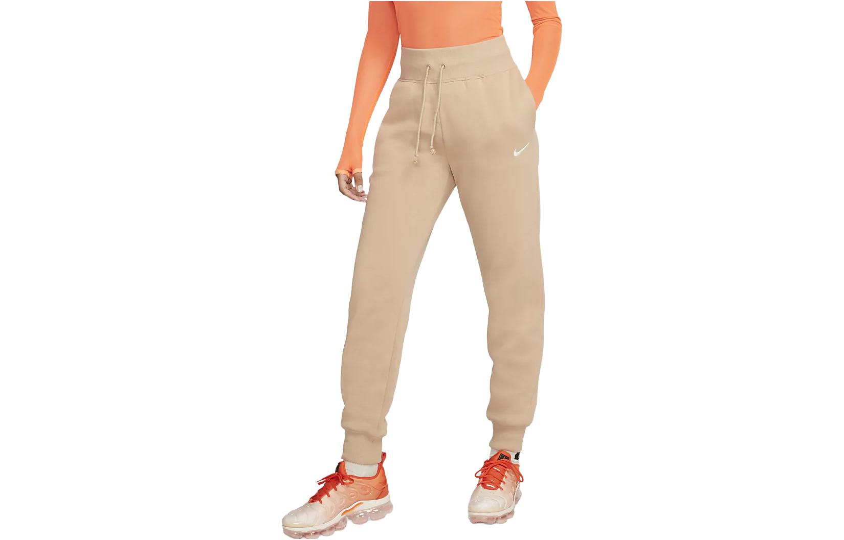 Nike Knitted Sweatpants Women s Tan Moderate Cuffed Pants DQ5688-200 S