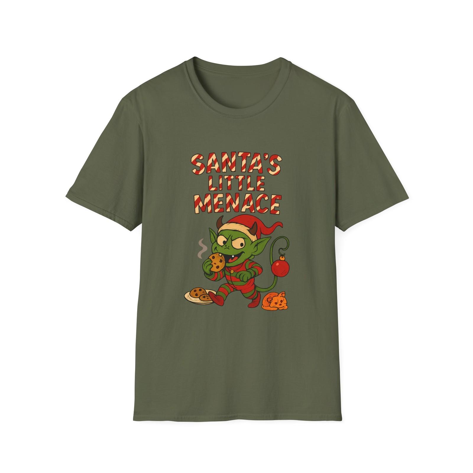 Unisex Softstyle T-Shirt Mens Womens Tees Top Green Holiday Creature Cookies Santa  Funny Christmas M