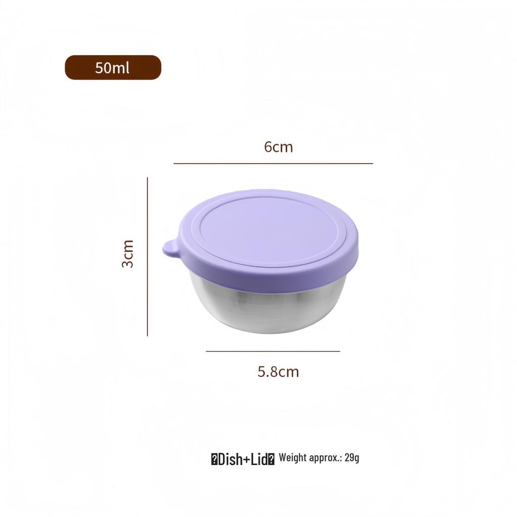 Portable Stainless Steel Sauce Cup with Leak-Proof Silicone Lid - Ideal for Outdoor Salads