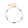 Glowluxe Blue Green Gradient Zircon Chain Bracelet 925 Sterling Silver Delicate Station Design Gold-Tone Jewelry