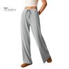 Relaxed Fit Women Bottoms Pants Casual Wide Leg Trousers Elastic Waist Adjustable Drawstring Solid Color Loose Work Travel Daily Wear