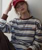 HAINT Arvel Multi Stripe T-Shirts 2Col_Brown