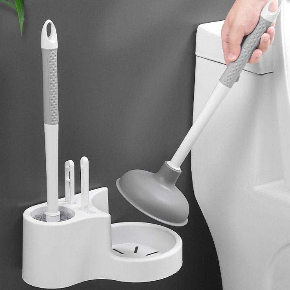 Long Handle Toilet Plunger Wall Mounted Toilet Bowl Brush Toilet Brush Holder  Toilet Washing